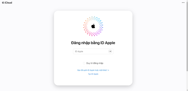 Bạn cần đăng nhập iCloud bằng tài khoản ID Apple 